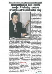 GLOBUS (10.10.1997.)  Optuzujem hrvatsku Vladu
